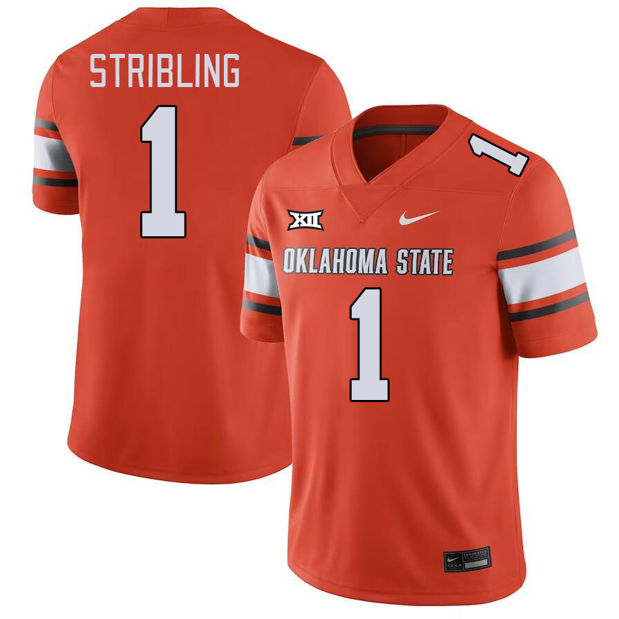 Men #1 De'Zhaun Stribling Oklahoma State Cowboys College Football Jerseys Stitched-Orange